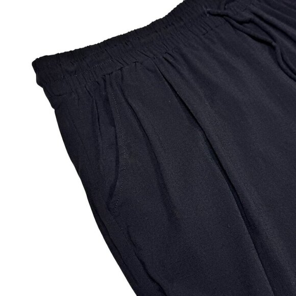 NWT Green Dragon Wide Leg Pants Sz.XL Black Drawstring Pockets High Rise - Picture 10 of 13